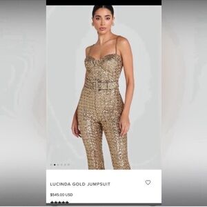 NADINE MERABI Lucinda Gold Jumpsuit